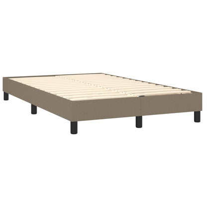 Cama Box Spring Con Colchón Y Led Tela Gris Taupe 120x200 Cm / Vetonek_3