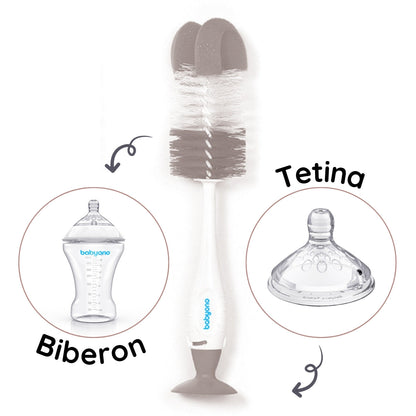 Babyono Cepillo Limpia Biberones Botellas Y Tetinas Con Ventosa_1