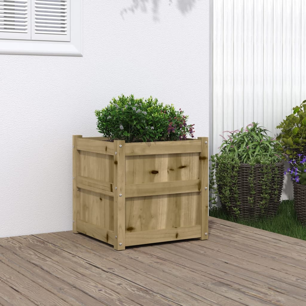 Jardinera Madera Maciza De Pino Impregnada 50x50x50 Cm_1