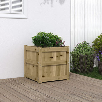 Jardinera Madera Maciza De Pino Impregnada 50x50x50 Cm_1