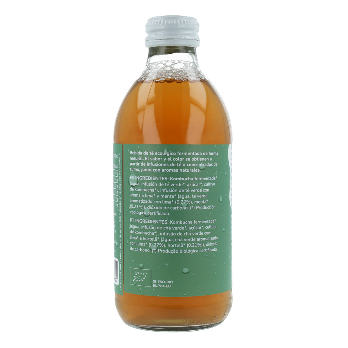 Pack 12x Kombucha ECO chá verde e lima Planeta Huerto 330 ml
