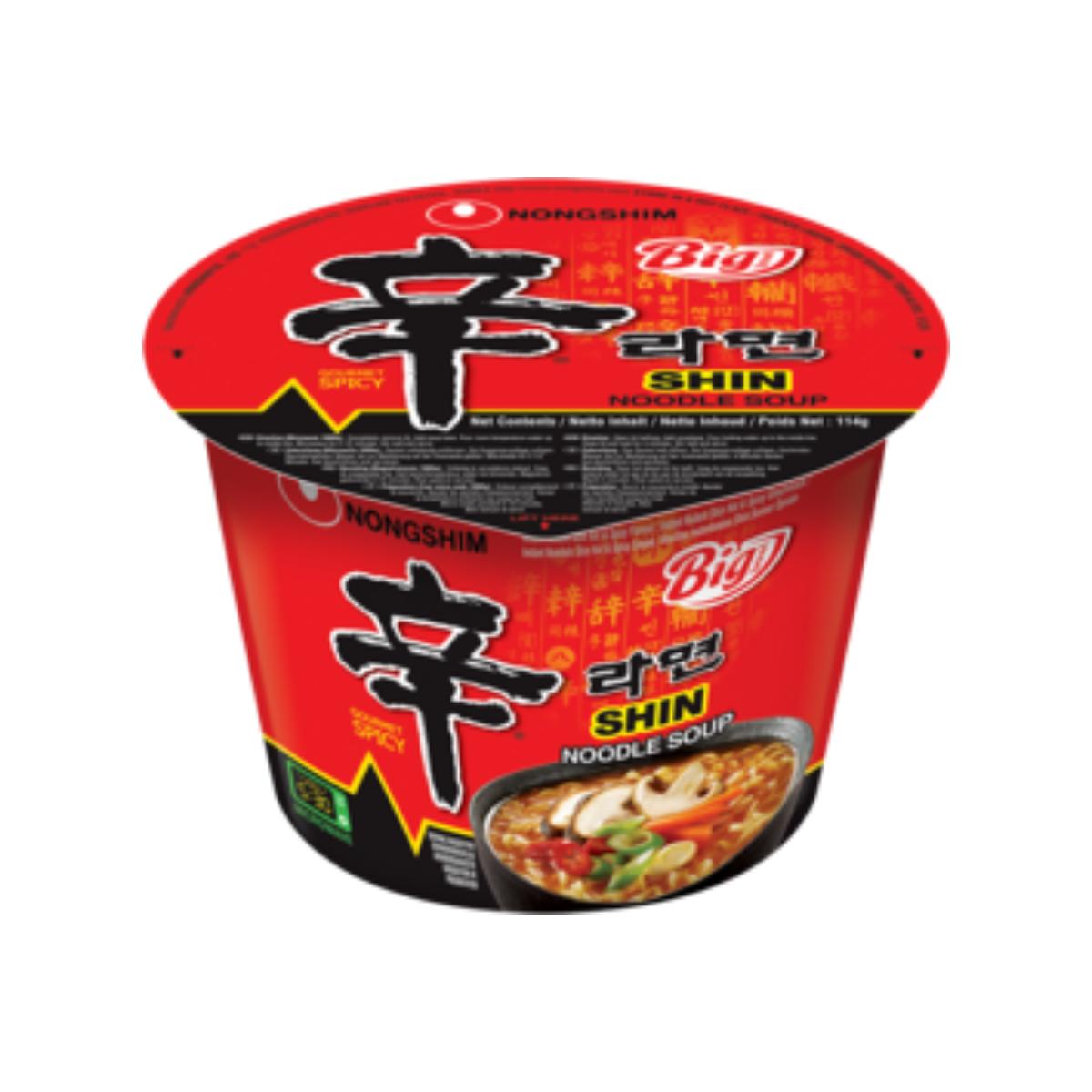 Noodles instantâneos Shin Ramyun, muito picante, panela grande, Nong Shim, 114 g