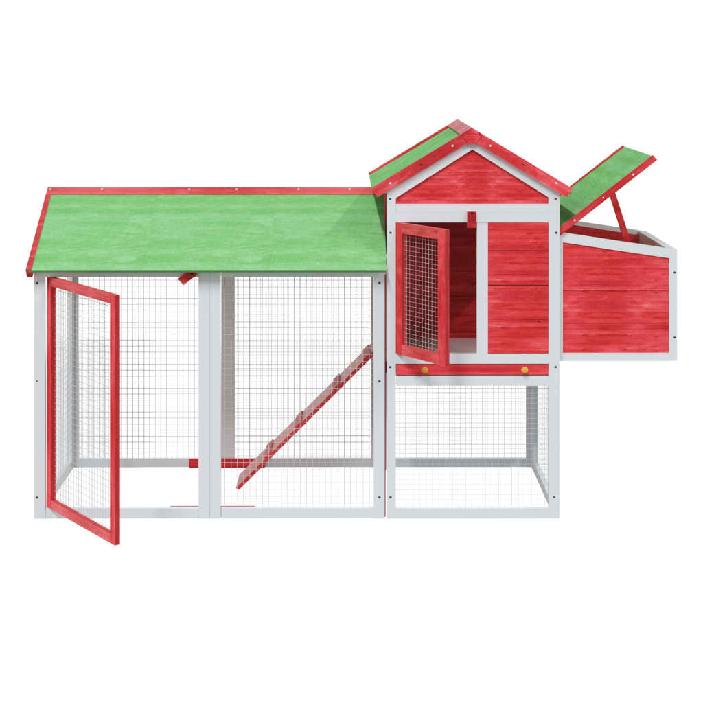 Vidaxl Gallinero Madera Maciza De Pino Rojo 193x65x117 Cm_3