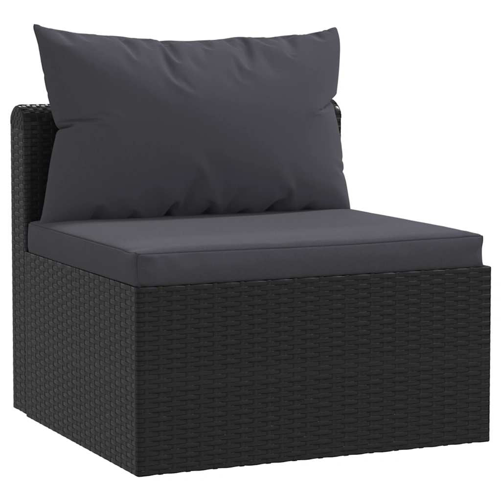 Vidaxl Set Muebles De Jardín 5 Piezas Y Cojines Ratán Sintético Negro_4