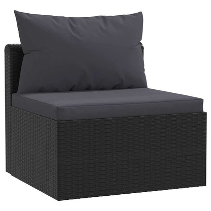 Vidaxl Set Muebles De Jardín 5 Piezas Y Cojines Ratán Sintético Negro_4