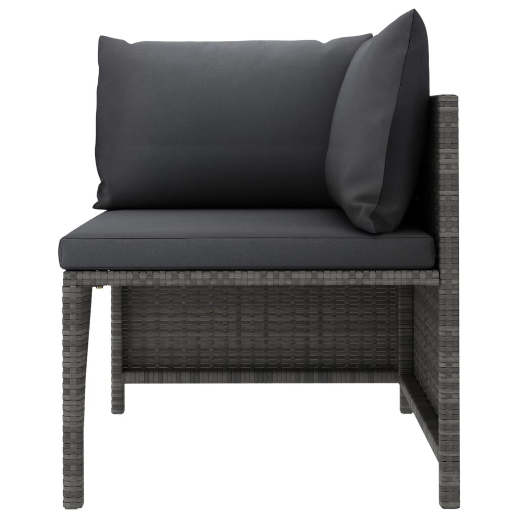 Vidaxl Set De Muebles De Jardín 3 Pzas Y Cojines Ratán Sintético Gris_3