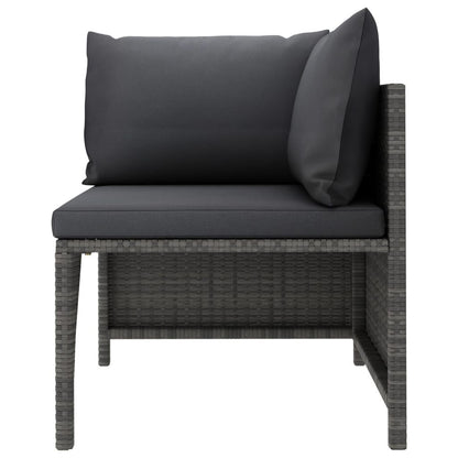 Vidaxl Set De Muebles De Jardín 3 Pzas Y Cojines Ratán Sintético Gris_3
