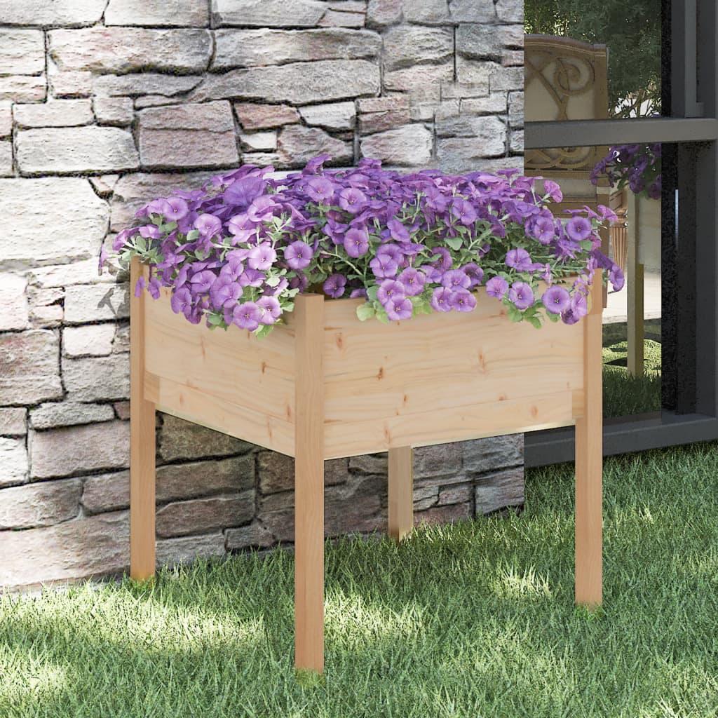 Jardinera De Madera Maciza De Pino 70x70x70 Cm_1