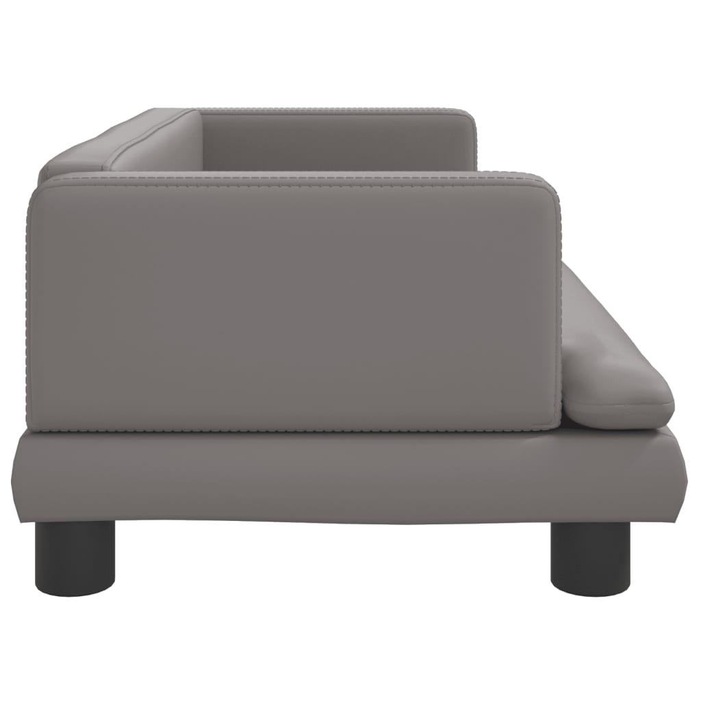 Cama Para Perros De Cuero Sintético Gris 80x45x30 Cm / Vetonek_2