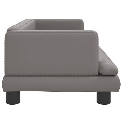 Cama Para Perros De Cuero Sintético Gris 80x45x30 Cm / Vetonek_2