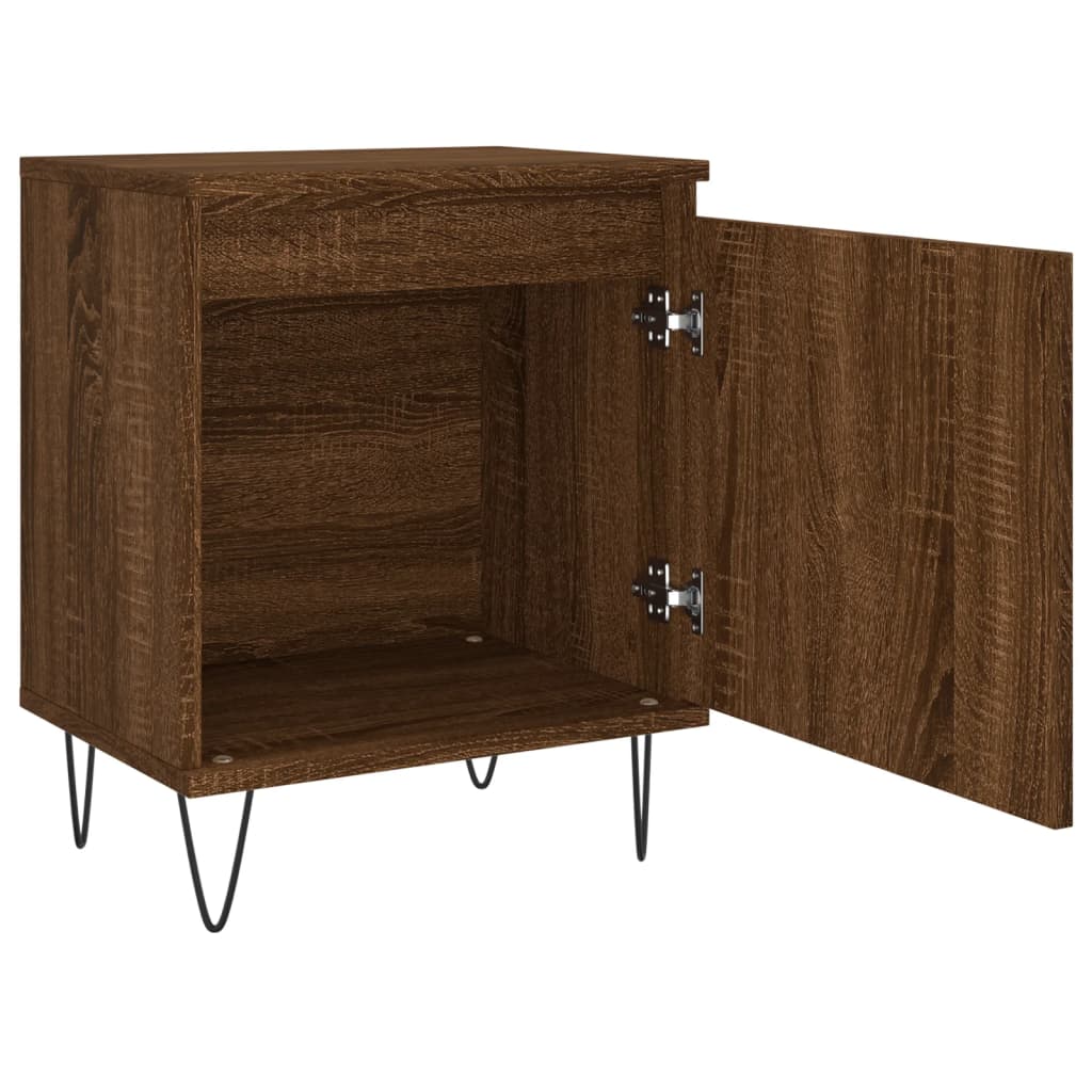 Mesita De Noche 2 Uds Madera Ingeniería Roble Marrón 40x30x50cm_4