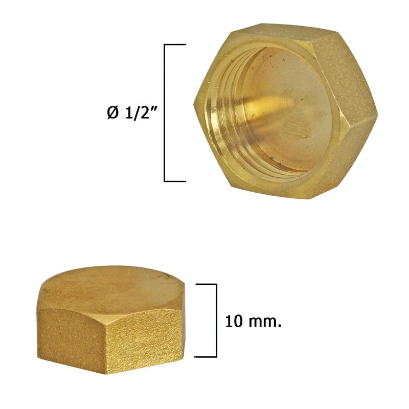 Tapon Ciego Hembra Laton 1/2