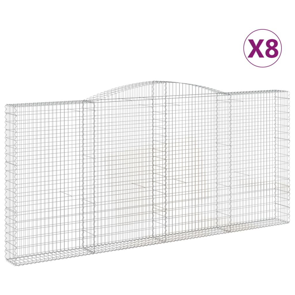 Cestas De Gaviones 8 Uds Forma De Arco Hierro 400x30x180/200 Cm_0