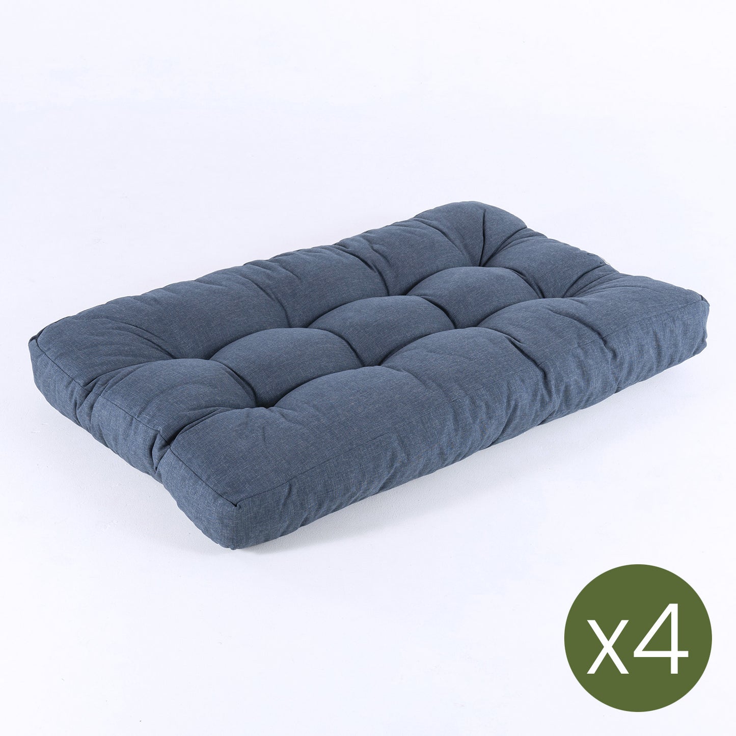 Pack 4 Cojines Asiento Para Palet, Tamaño: 80x120x16 Cm, Olefin Color Azul, Repelente Al Agua_2