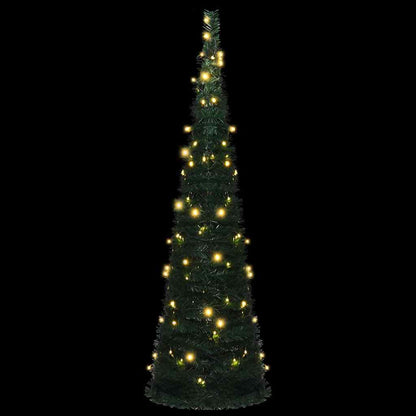 Vidaxl Árbol De Navidad Emergente Preiluminado Con Luces Verde 150 Cm_3