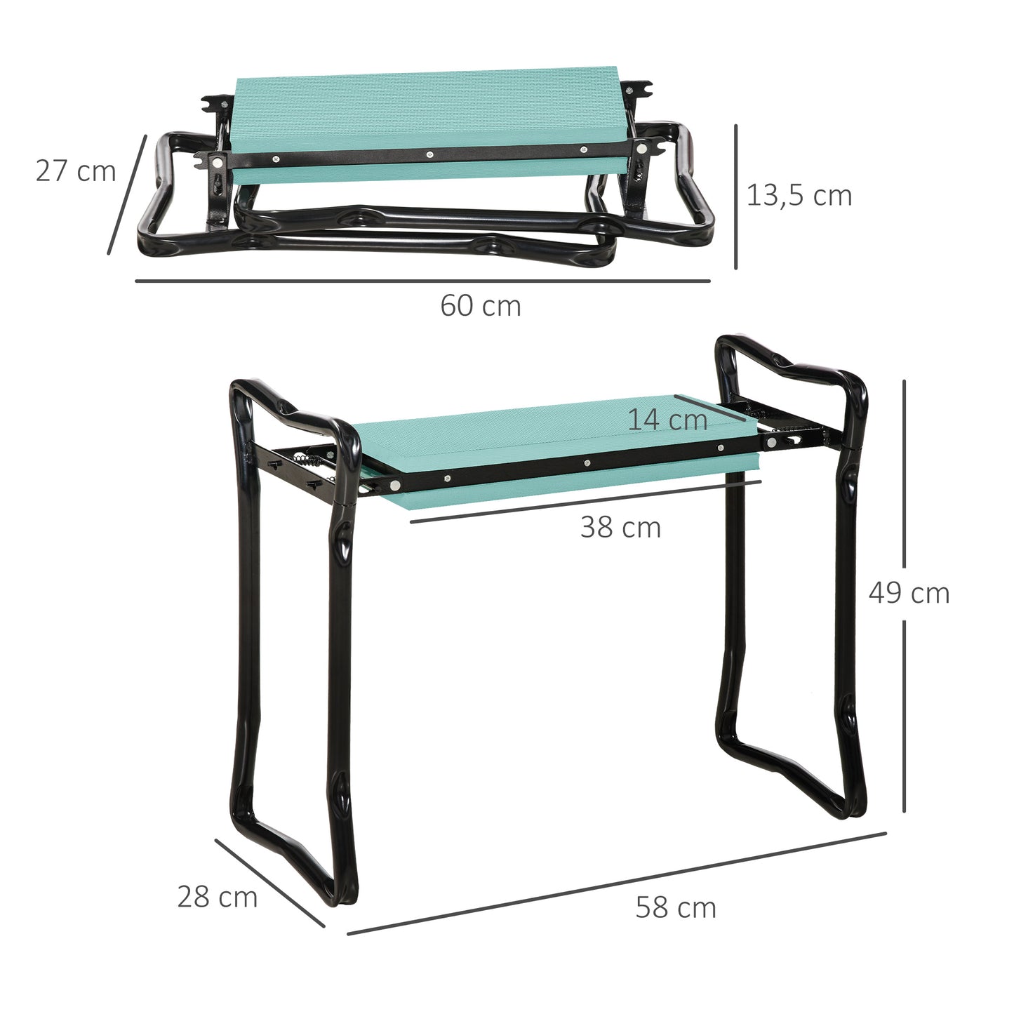 Outsunny Taburete Reclinatorio De Jardín Portátil Y Plegable Carga 150kg_2