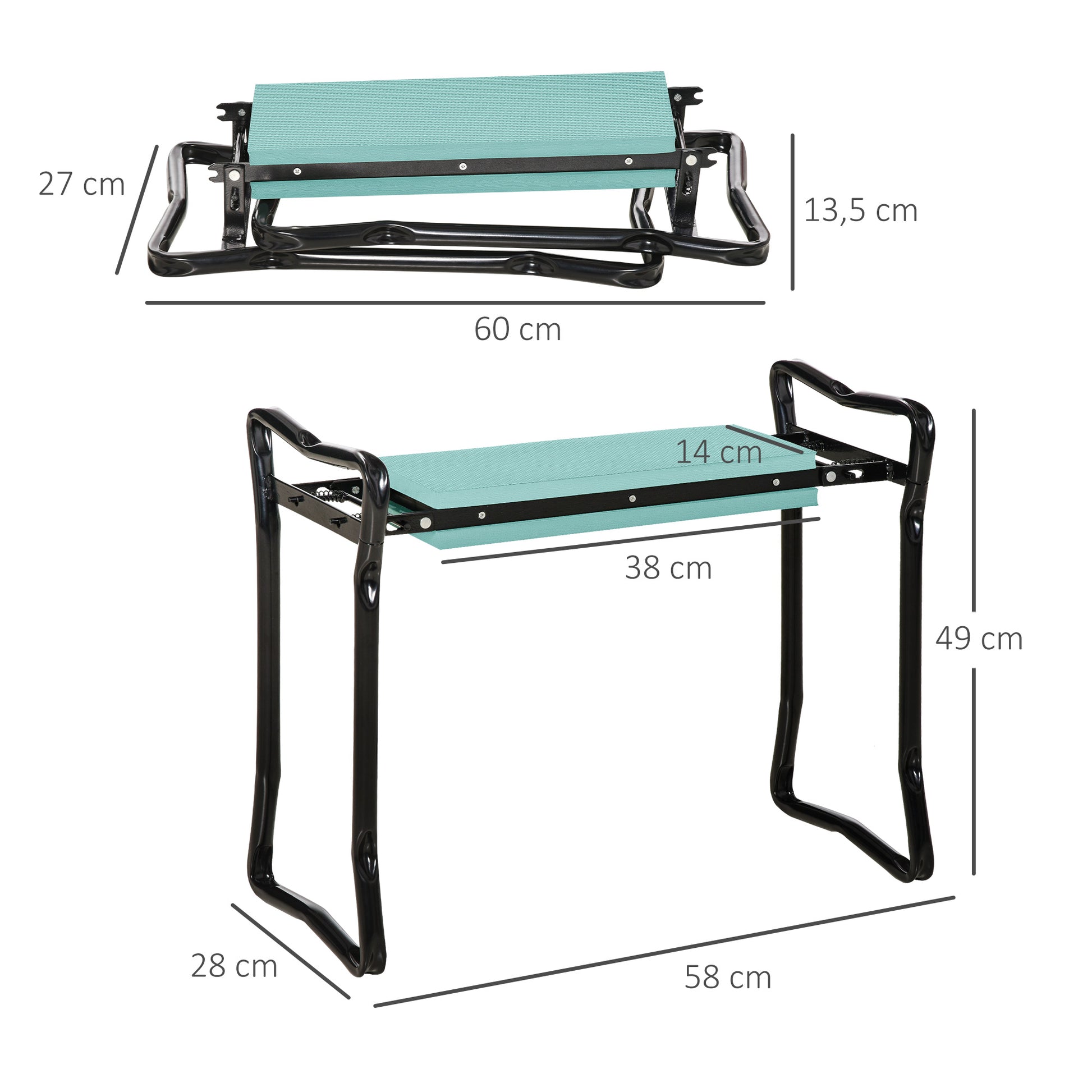 Outsunny Taburete Reclinatorio De Jardín Portátil Y Plegable Carga 150kg_2