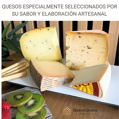 Quesoqueso® Caja De Quesos | Queso Manchego, Payoyo, Mahon Y Castellano Con Trufa | Regalo Pareja díselo Con Quesos_3