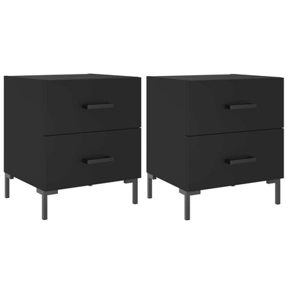 Mesitas De Noche 2 Uds Madera Ingeniería Negro 40x35x47,5 Cm_0