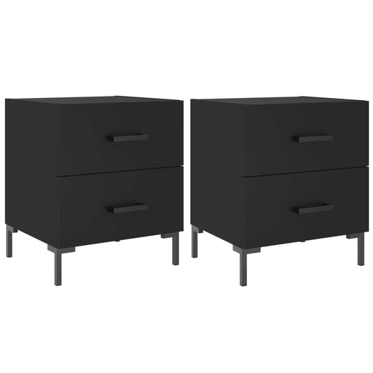 Mesitas De Noche 2 Uds Madera Ingeniería Negro 40x35x47,5 Cm_0