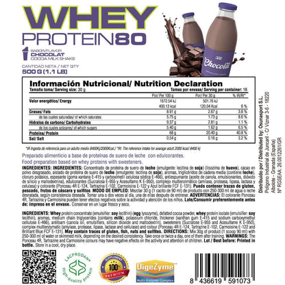 Whey Protein80 - 500g - Batido Chocolat - Aumenta La Masa Muscular - Masmusculo_5