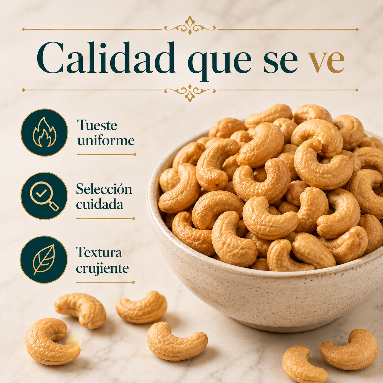Anacardo Tostado Premium - Envasados Al Vacío - 800 G | Fruto Seco Ecológico Premium, Snack Vegano Natural, Sin Gluten_3