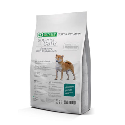Ração de cordeiro Nature's Protection para cães com pele e estômago sensíveis 1,5 kg