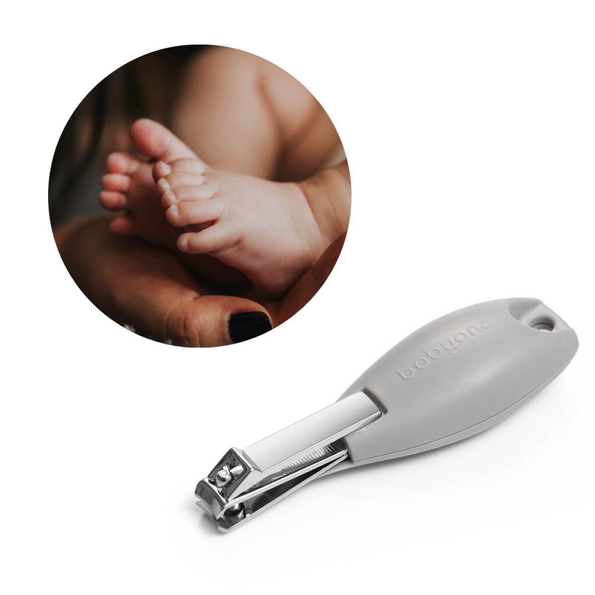 Cortauñas Para Bebés Mango Ergonómico Grey_1
