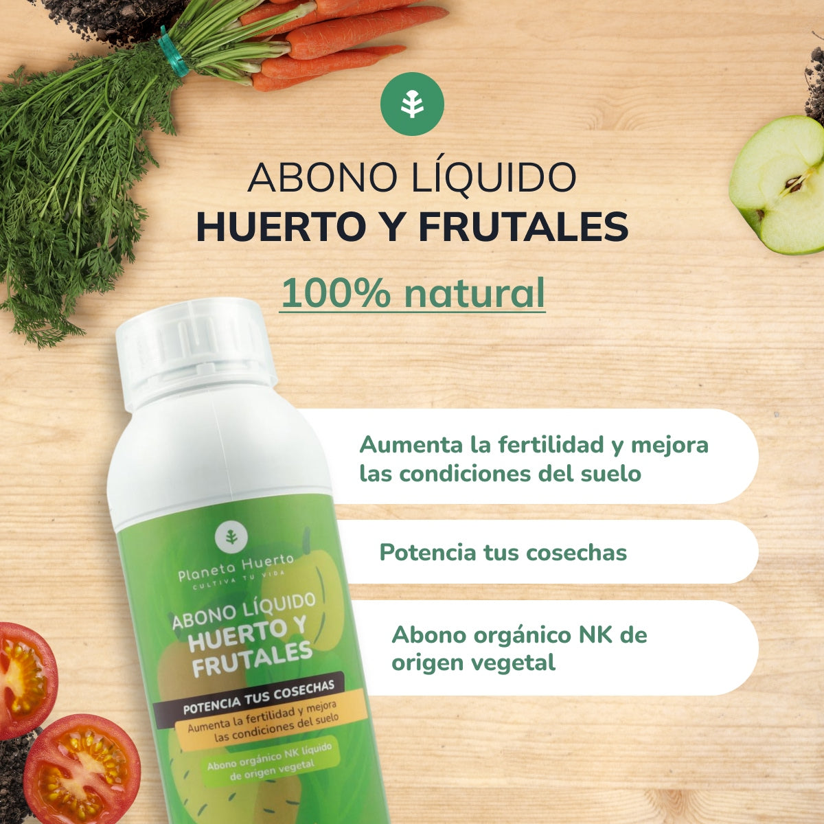 Fertilizante Líquido Planeta Huerto para Jardins e Árvores de Fruto 1 l