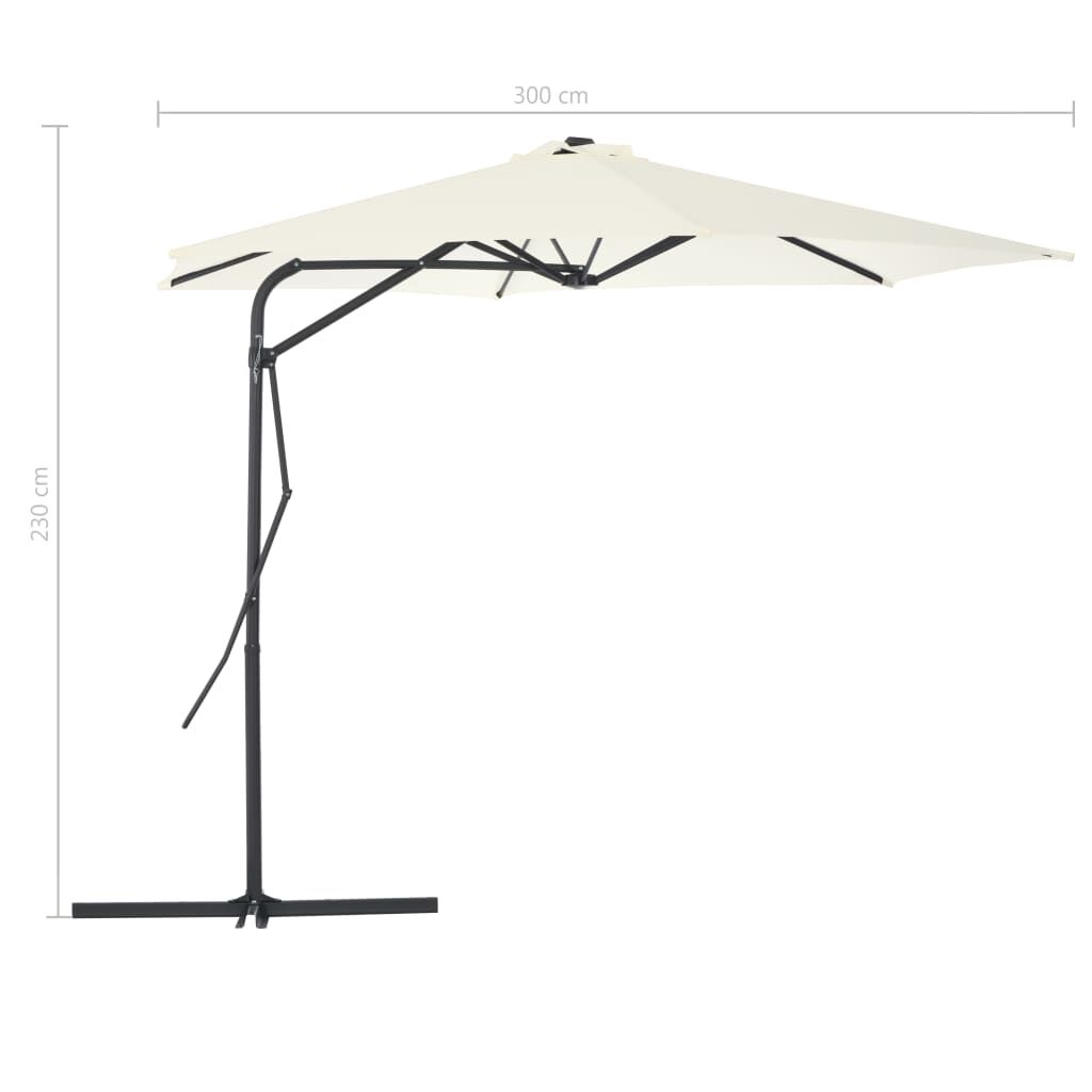 Vidaxl Sombrilla De Jardín Con Palo De Acero Arena 300 Cm_2