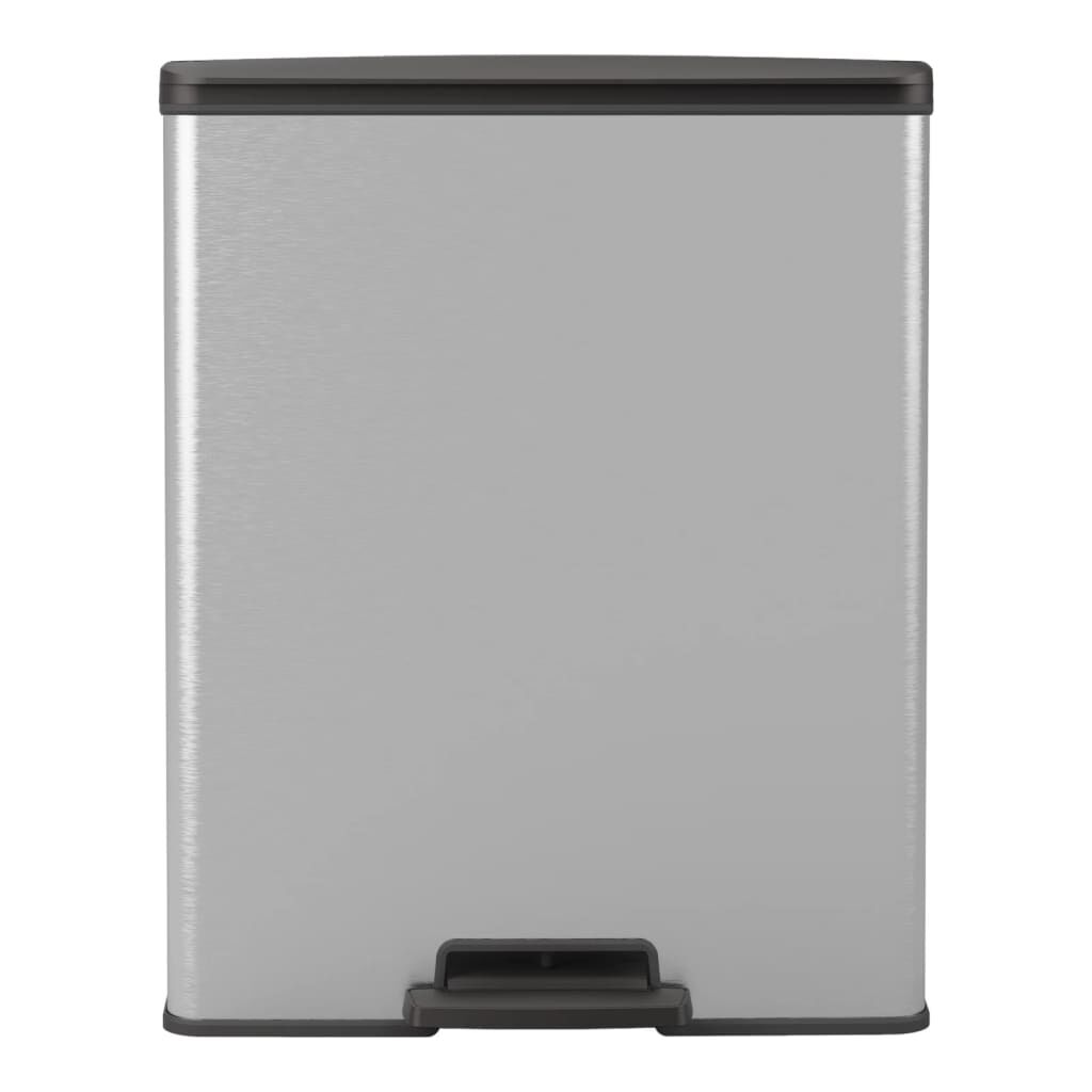 Curver Papelera De Pedal Doble Deco Plateado 26l+26l_3