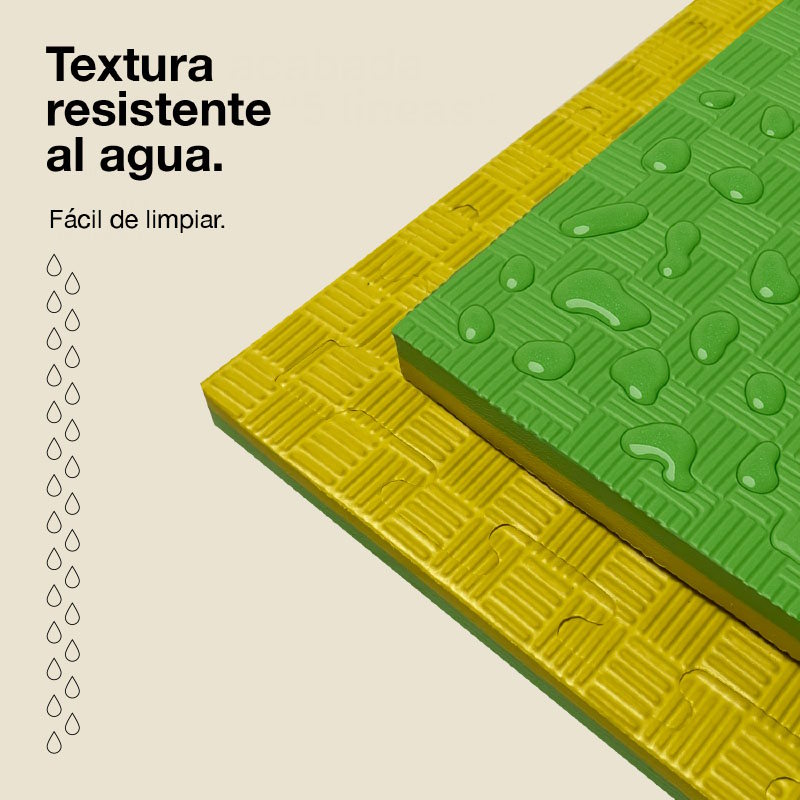 Jowy Tatami Puzzle 2,5cm 100x100cm – Superficie 5 Líneas Amarillo/verde_4
