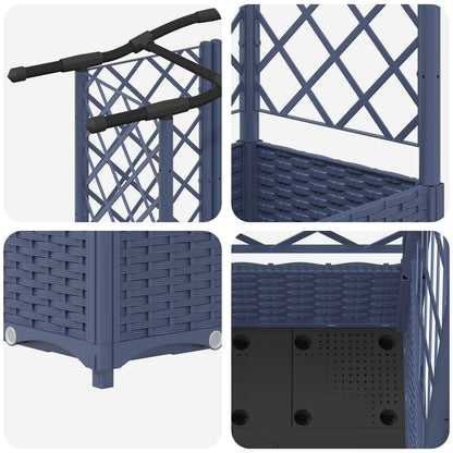 Cama Elevada Con Trellis Y Techo Gris 163 X 40 X 123 Cm Pp_5
