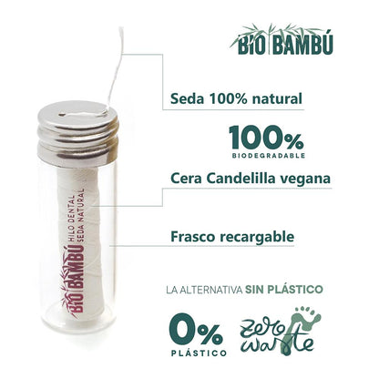 Fio dentário de cera vegetal Bio Bamboo