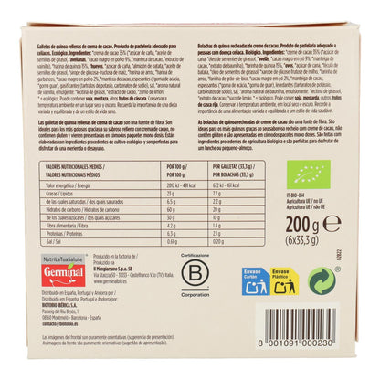 Bolachas de Quinoa Recheadas com Creme de Cacau Germinal 200g