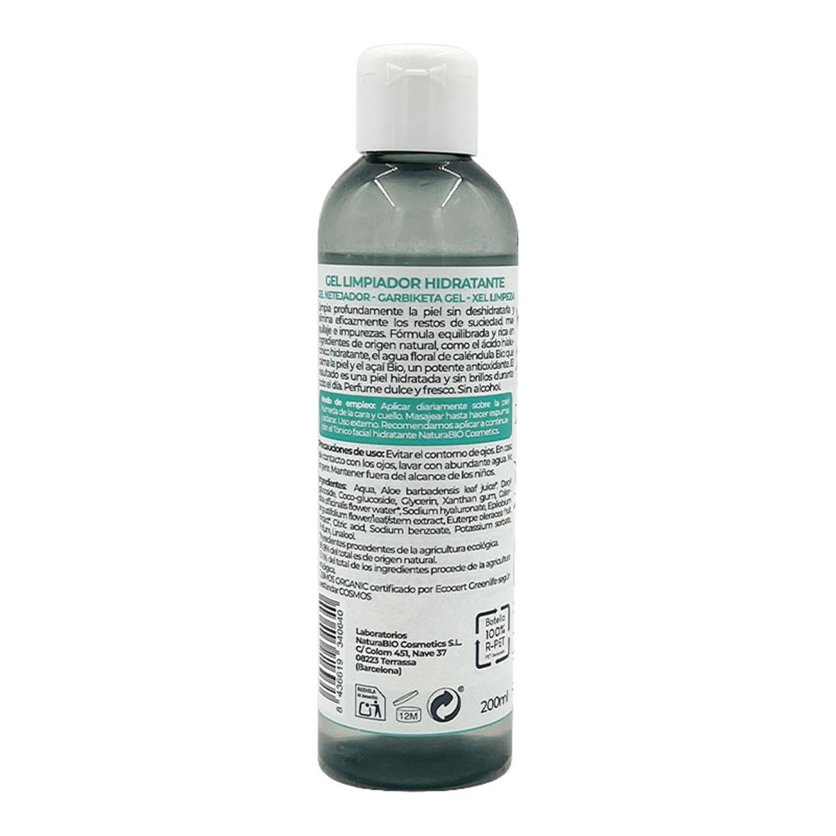 Gel de Limpeza Hidratante com Ácido Hialurónico e Calêndula Orgânica, NaturaBio Cosmetics, 200 ml