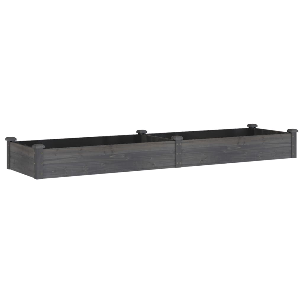 Jardinera Arriate Con Forro Madera Abeto Gris 240x60x25 Cm_0