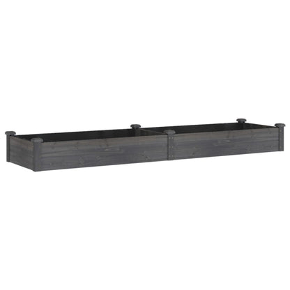 Jardinera Arriate Con Forro Madera Abeto Gris 240x60x25 Cm_0