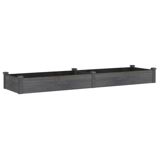 Jardinera Arriate Con Forro Madera Abeto Gris 240x60x25 Cm_0