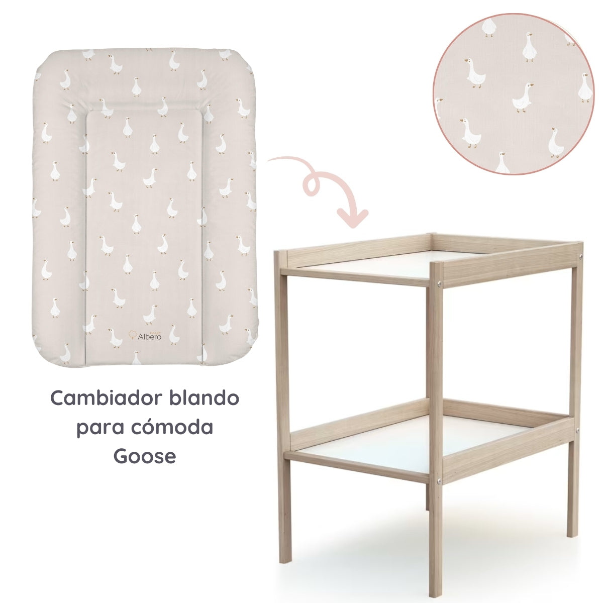 Cotton Color Cambiador Blando Para Comoda 70x50 Albero Mio | Higiene Rápida Y Cambios Sin Complicaciones_1