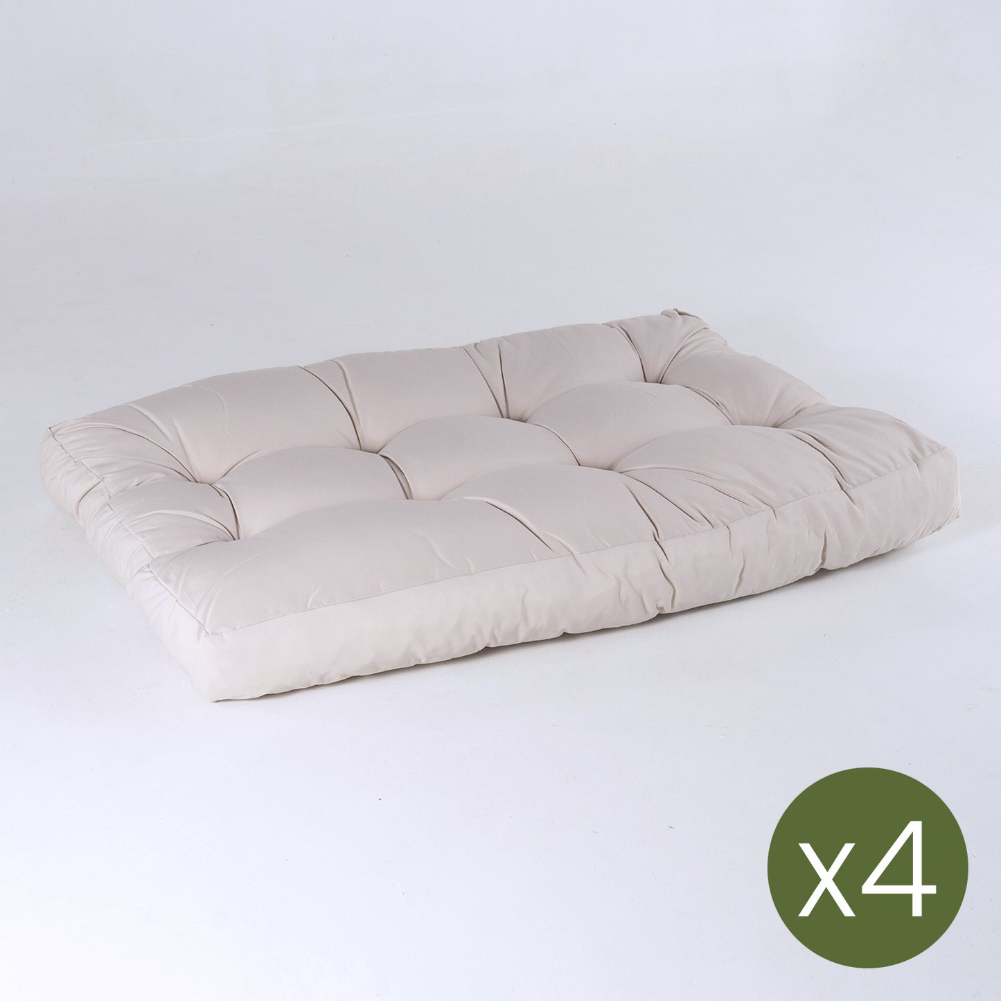 Pack 4 Cojines Asiento Para Palet, Tamaño: 80x120x16 Cm, Color Crema, Repelente Al Agua_2