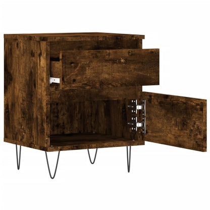 Mesita De Noche Madera De Ingeniería Roble Ahumado 40x35x50 Cm_4