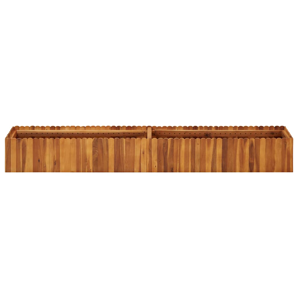 Arriate Elevado De Madera Maciza De Acacia 200x30x25 Cm_0