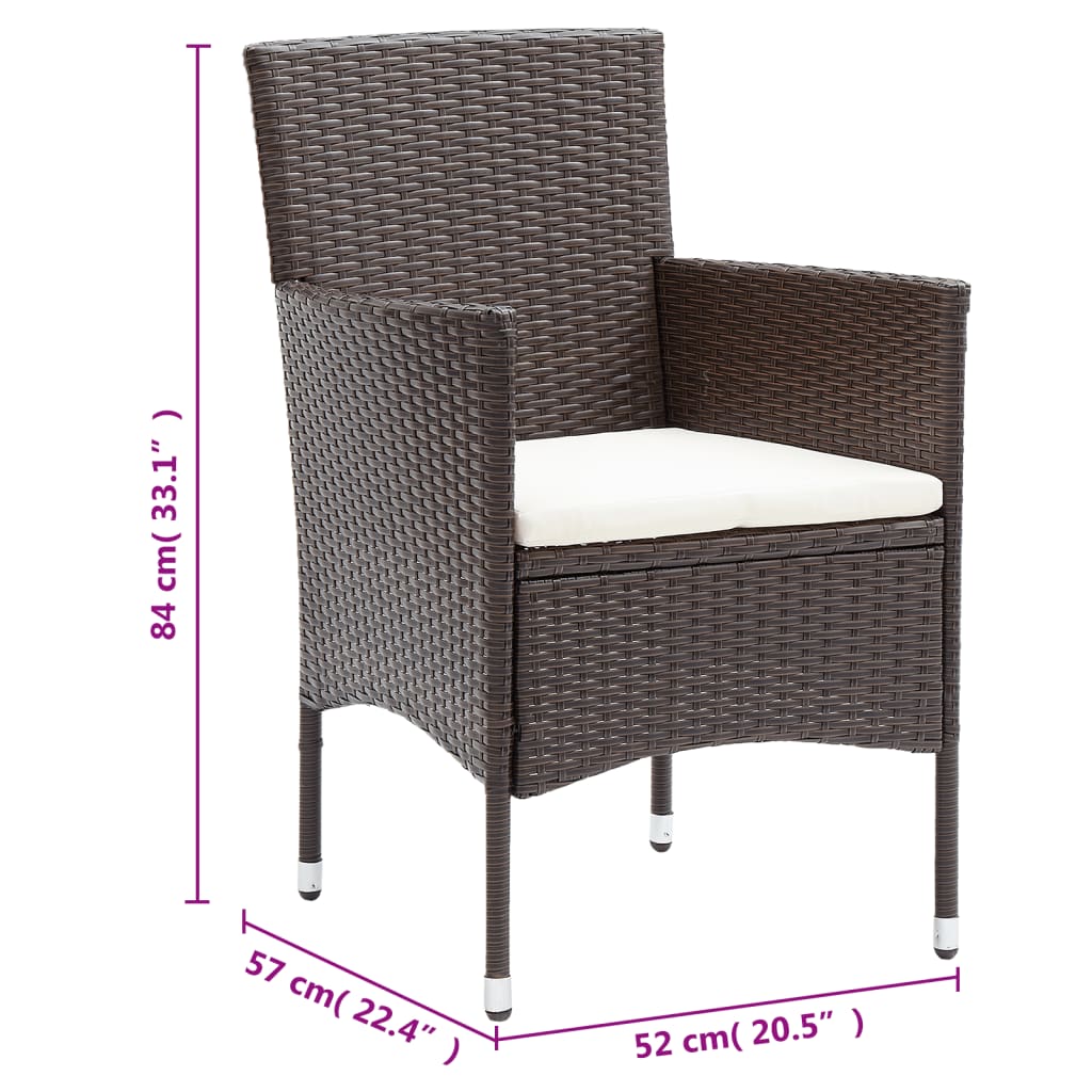 Juego De Comedor De Jardín 11 Piezas Ratán Sintético Marrón / Vetonek_2