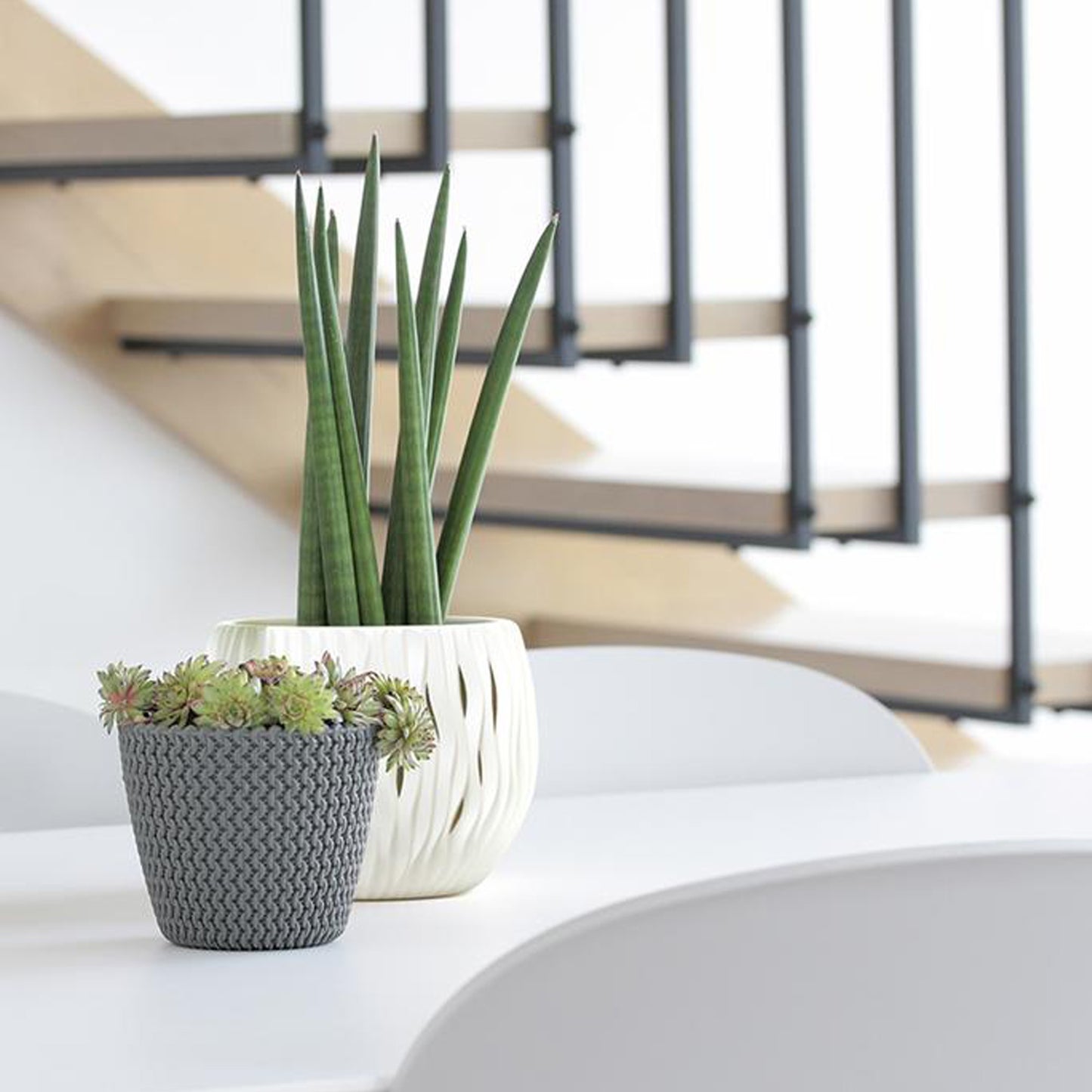 Maceta Redonda 18,6l Prosperplast Splofy De Plastico En Color Antracita, Ø34,1 X 28,9 Cm