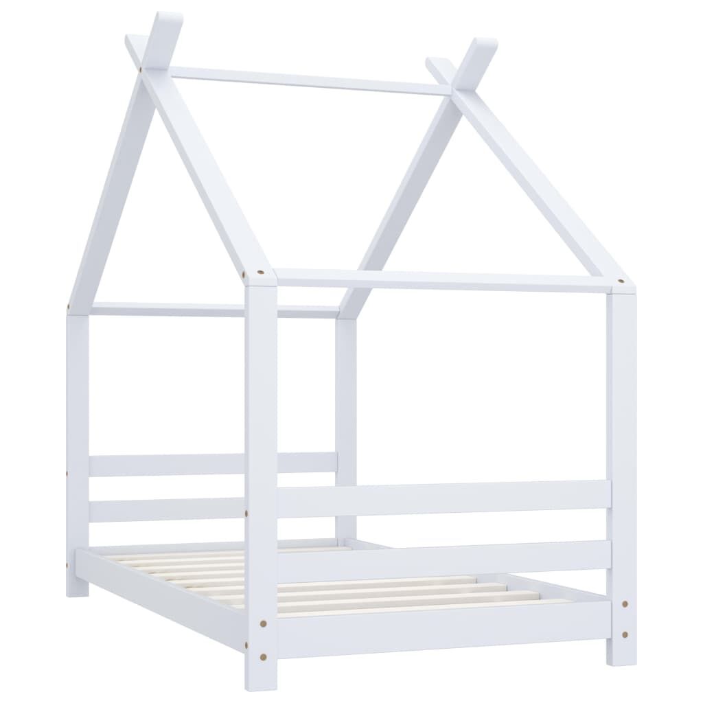 Vidaxl Estructura De Cama Infantil Madera Maciza Pino Blanco 80x160 Cm_1