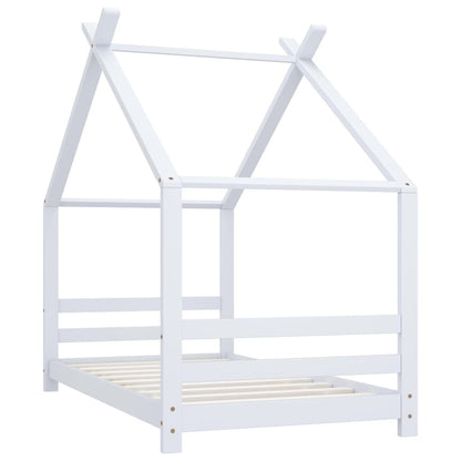 Vidaxl Estructura De Cama Infantil Madera Maciza Pino Blanco 80x160 Cm_1