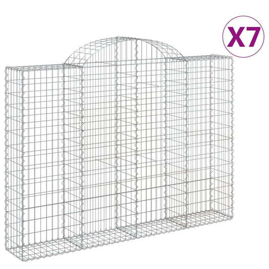 Cestas Gaviones 7 Uds Forma De Arco Hierro 200x30x140/160 Cm_0