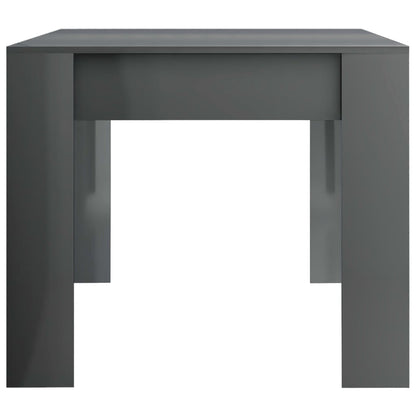 Mesa De Comedor Madera Contrachapada Gris Brillo 180x90x76 Cm_3