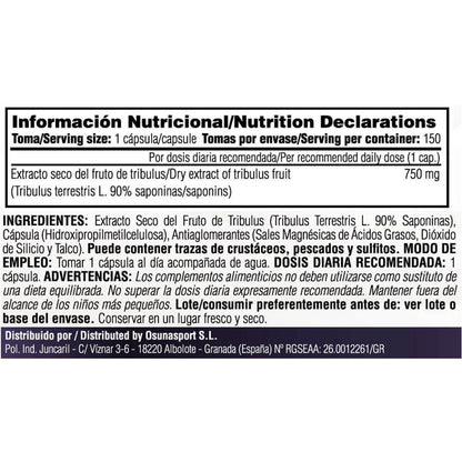 Tribulus 750mg - 150 Cápsulas Vegetales - Mejora El Rendimiento - Masmusculo_5